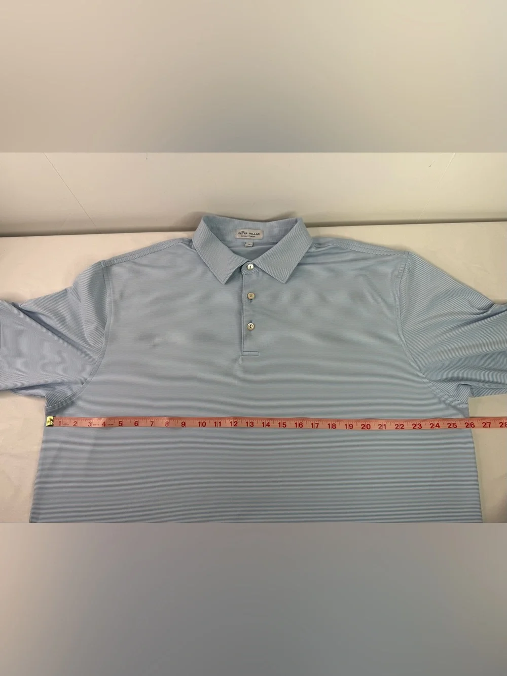Peter Millar Summer Comfort Performance Golf Polo Shirt Light Blue Size XL